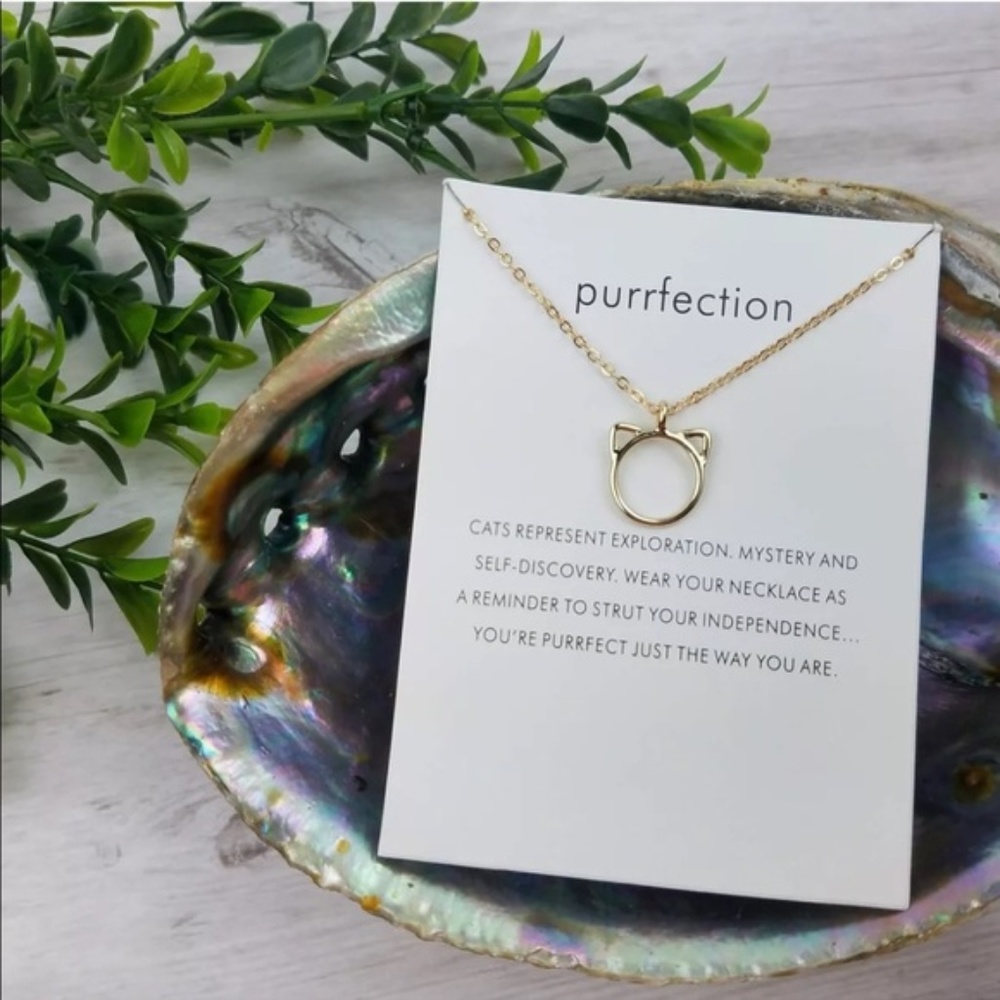 New Gold Color Cat Ears Necklace